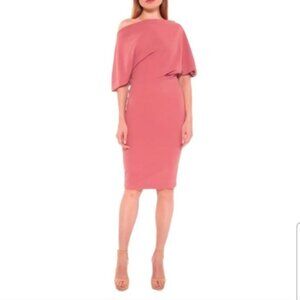 Alexia Admor Drapey Shoulder Dress Dusty Rose Pink Womens Medium NEW